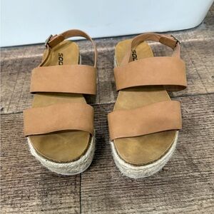 Soda Women's Brown Espadrille Sandals